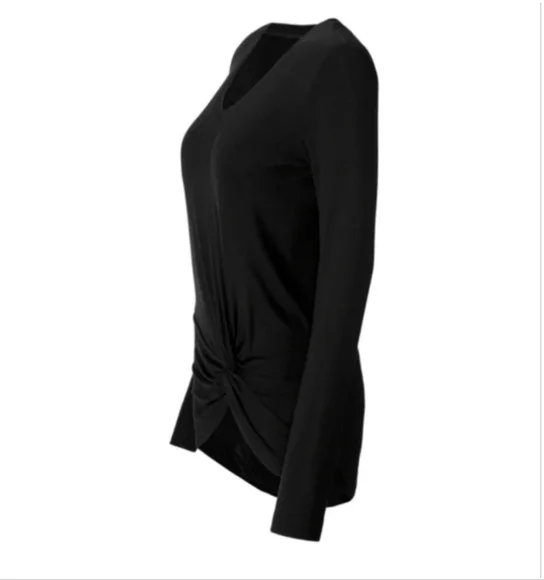 Womens Cabi Reveal Tee V Neck Stretchy Black size Small NWT - Picture 5 of 5